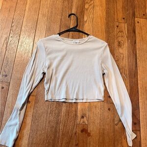 H&M Cream Long Sleeve Crop Top